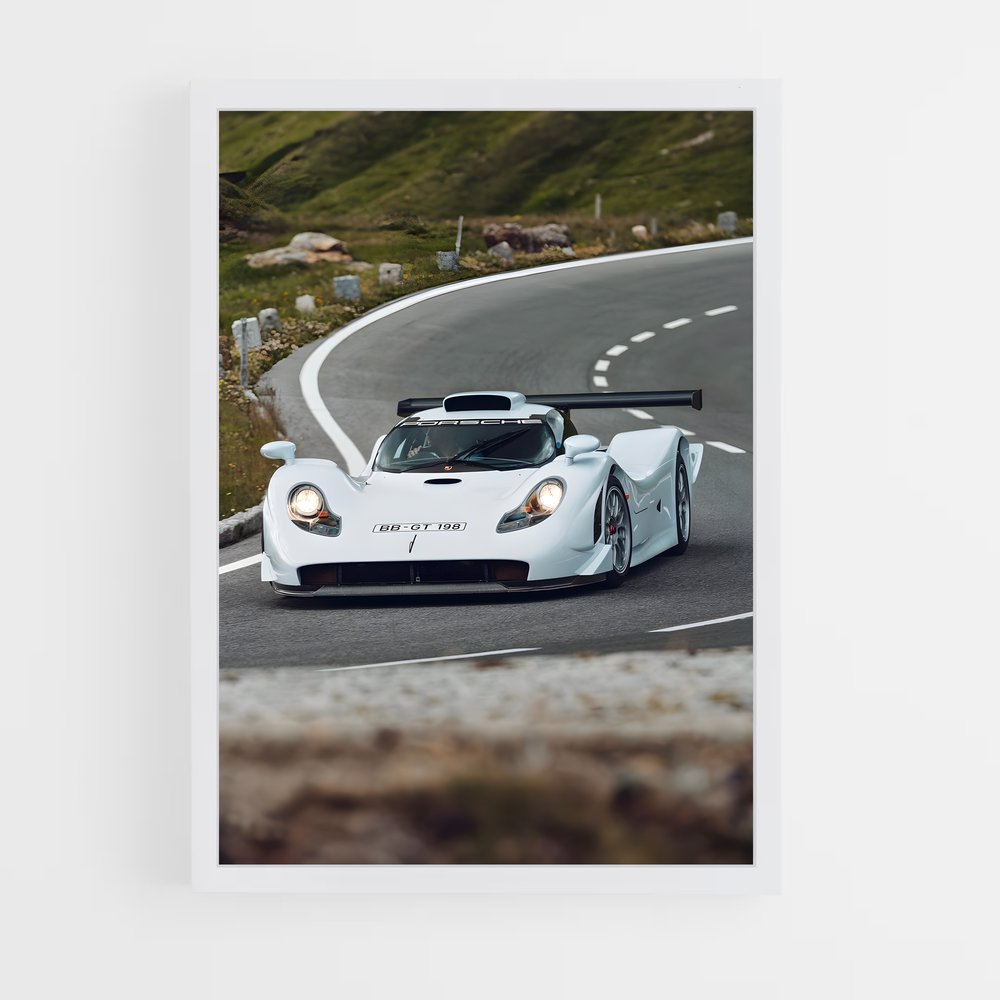 Poster Échappée Blanche – affiche Porsche (vue 3)